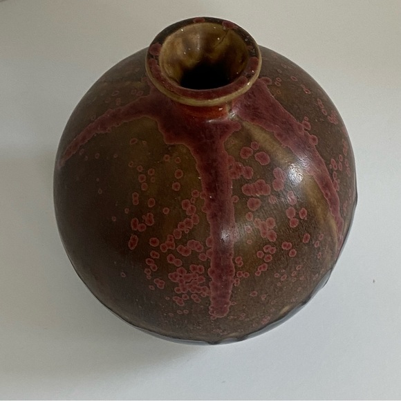 Vintage Vase The Potter’s Craft Sigma Tastesetter Japan drip glass brown 4.5” - Picture 6 of 16